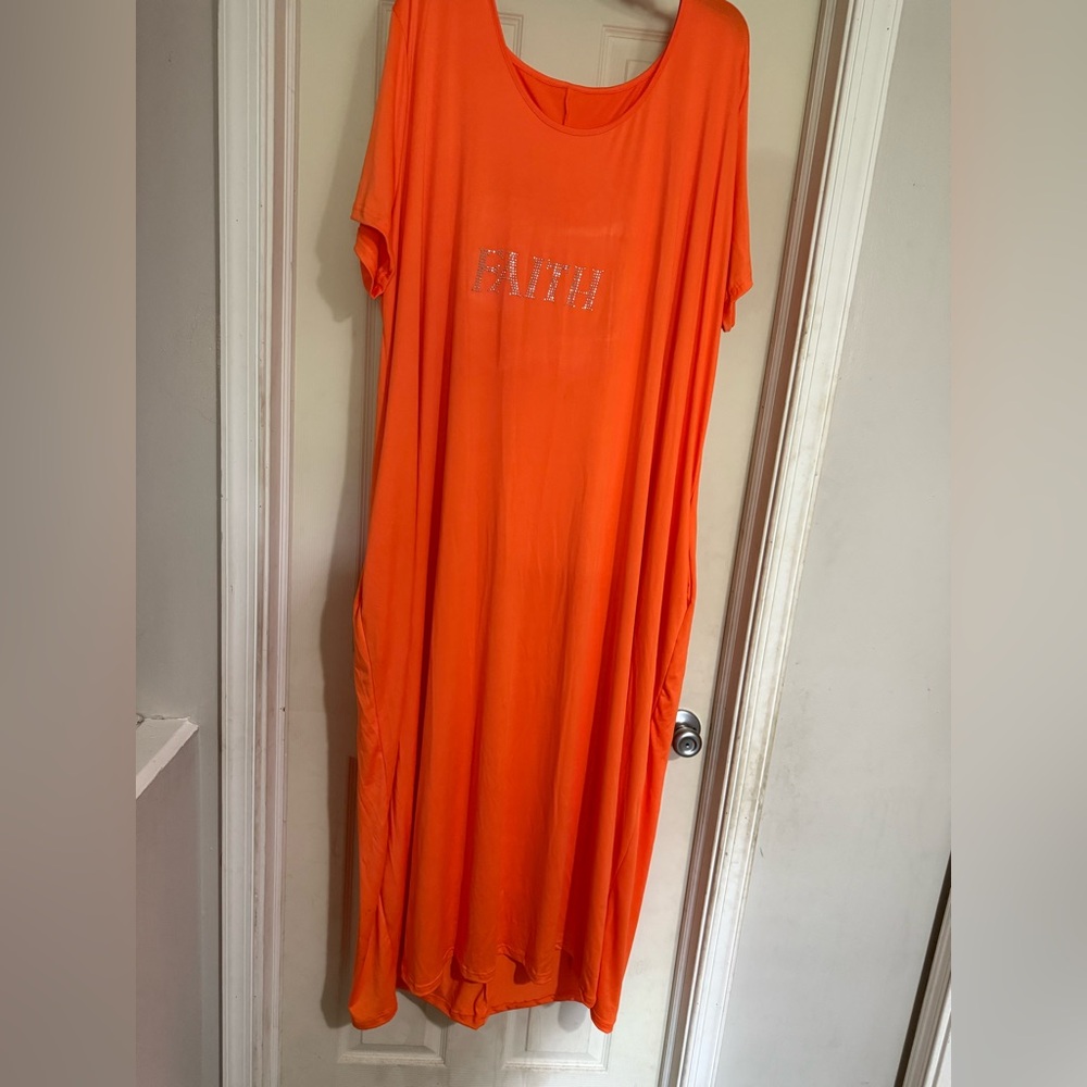 Orange Casual Dress